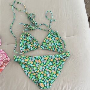 Floral Green Bikini Set